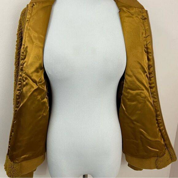 J Crew Mercantile Goldenrod Teddy Bomber Jacket M - Picture 5 of 7